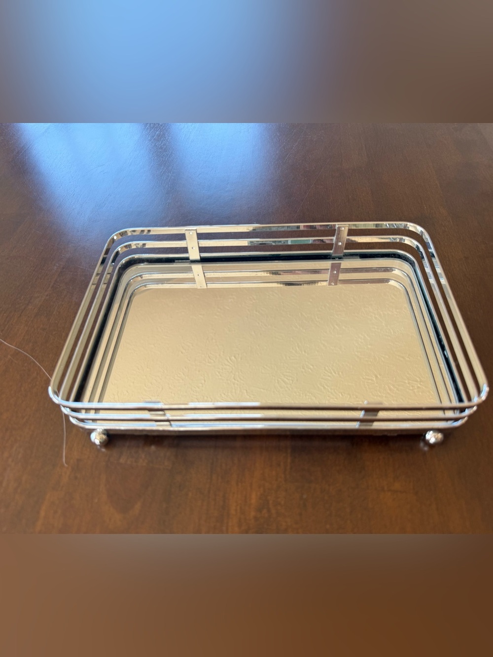 Silver Decorative Rectangular Vanity Tray - Brand Unspecified